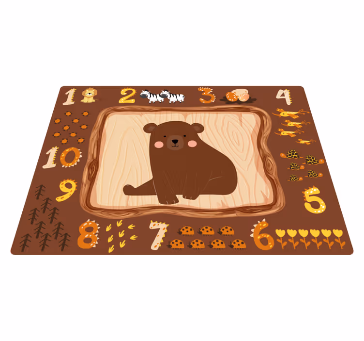 Vinyl Teppich Kinder bär pädagogisches design - TenStickers