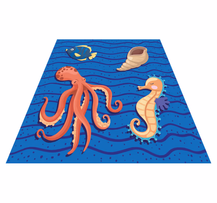 Vinyl Teppich Kinder spielzeit mit meerestieren - TenStickers