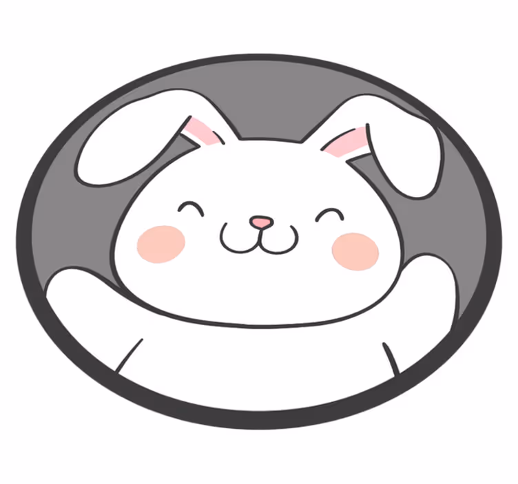 Vinyl Teppich Kinder weißes hasendesign - TenStickers
