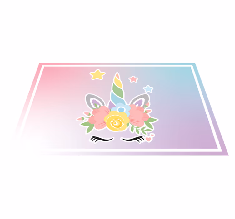 Vinylteppich Baby Einhorn mit blumen - TenStickers