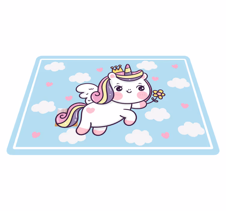 Vinyl Teppich Kinder süße einhorn-fantasie - TenStickers
