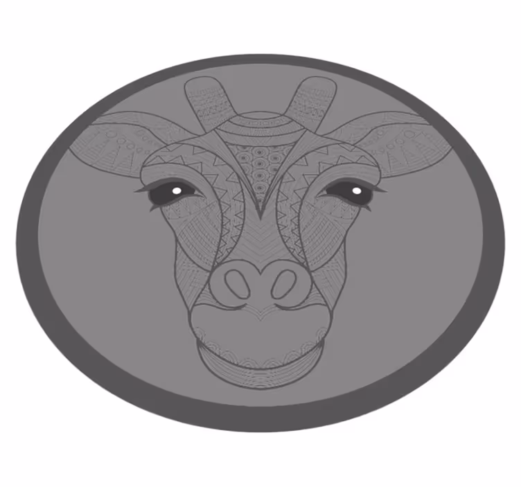Vinyl Teppich Tiere graues giraffendesign - TenStickers