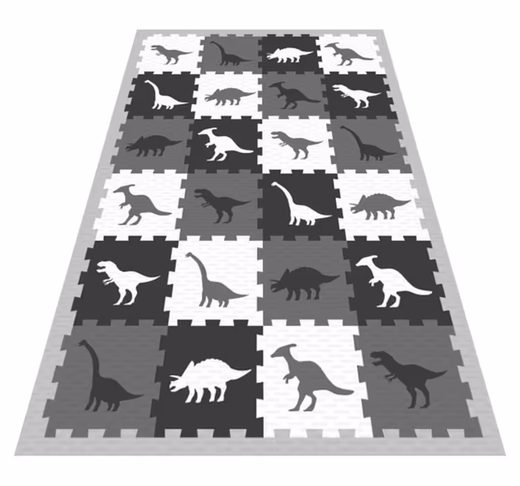 Vinyl Teppich Kinder graues dinosauriermotiv - TenStickers