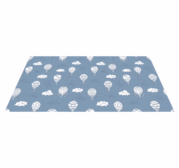 Vinyl Teppich Kinder weiße und blaue luftballons - TenStickers