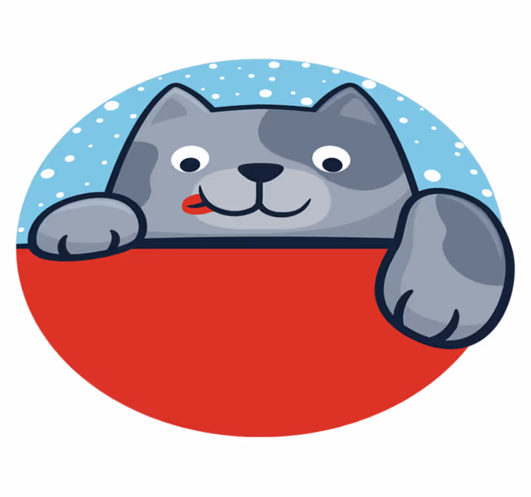 Vinyl Teppich Tiere bezaubernde katzenillustration - TenStickers