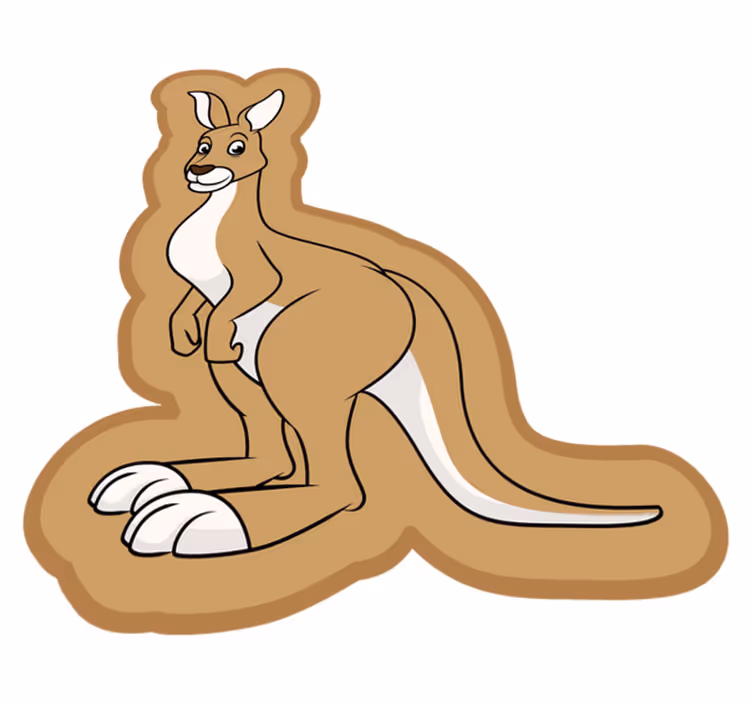 Vinyl Teppich Baby känguru-charakter - TenStickers