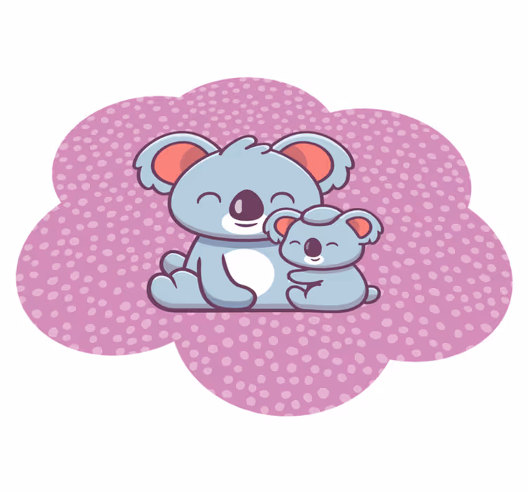 Vinyl Teppich Kinder koala-familien-design - TenStickers