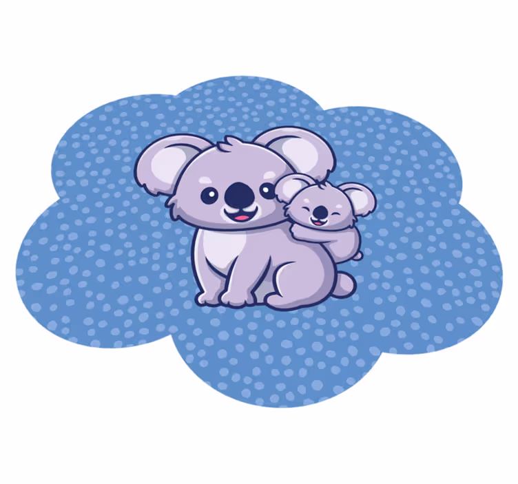 Vinylteppich Tiere Glücklicher vater und sohn koala - TenStickers
