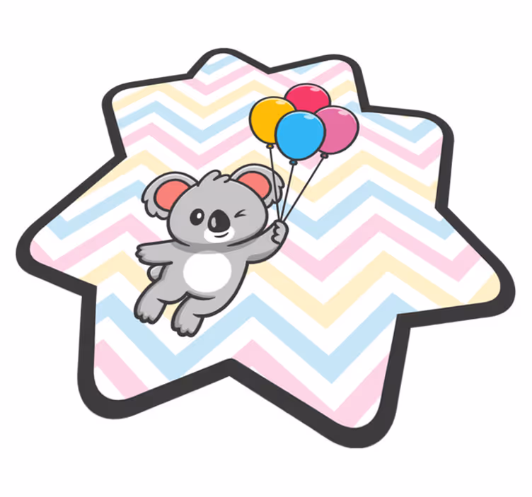 Vinyl Teppich Kinder verspielter koala-ballon - TenStickers