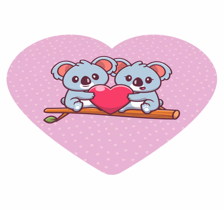 Vinyl Teppich Kinder süße koalas, die sich liebevoll umarmen - TenStickers