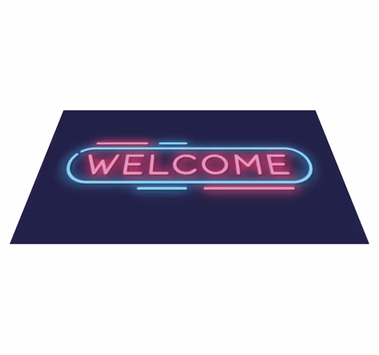 Vinylteppich Diele Willkommen neon Design - TenStickers