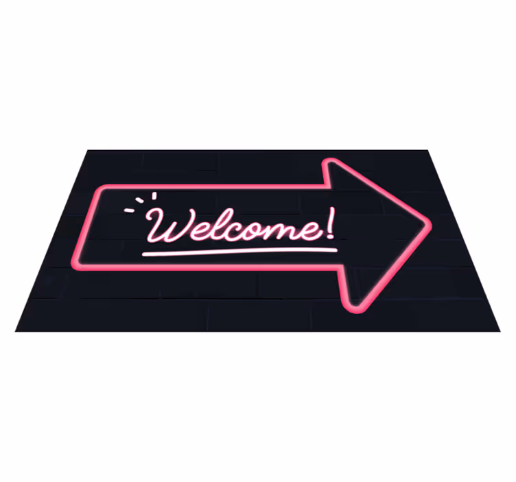 Vinylteppich Diele Willkommensschild mit neon - TenStickers