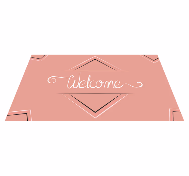 Vinyl Teppich Eingang rosa willkommensschild - TenStickers