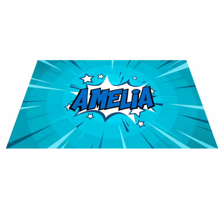 Vinylteppich mit Name Comic-stil mit flachem Design - TenStickers