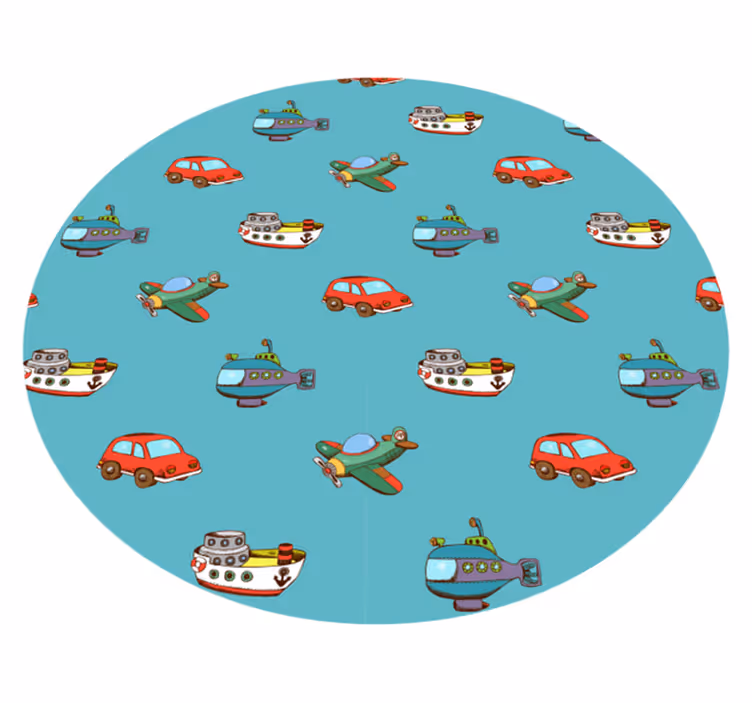 Vinyl Teppich Baby spielzeugfahrzeuge abenteuer - TenStickers