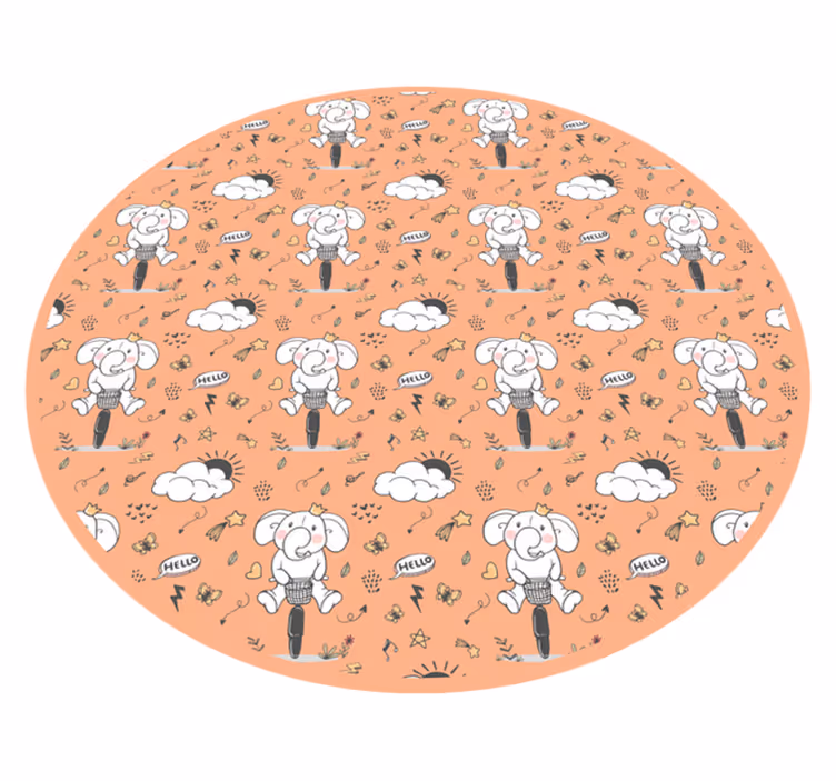 Vinyl Teppich Kinder fröhliches elefantenthema - TenStickers