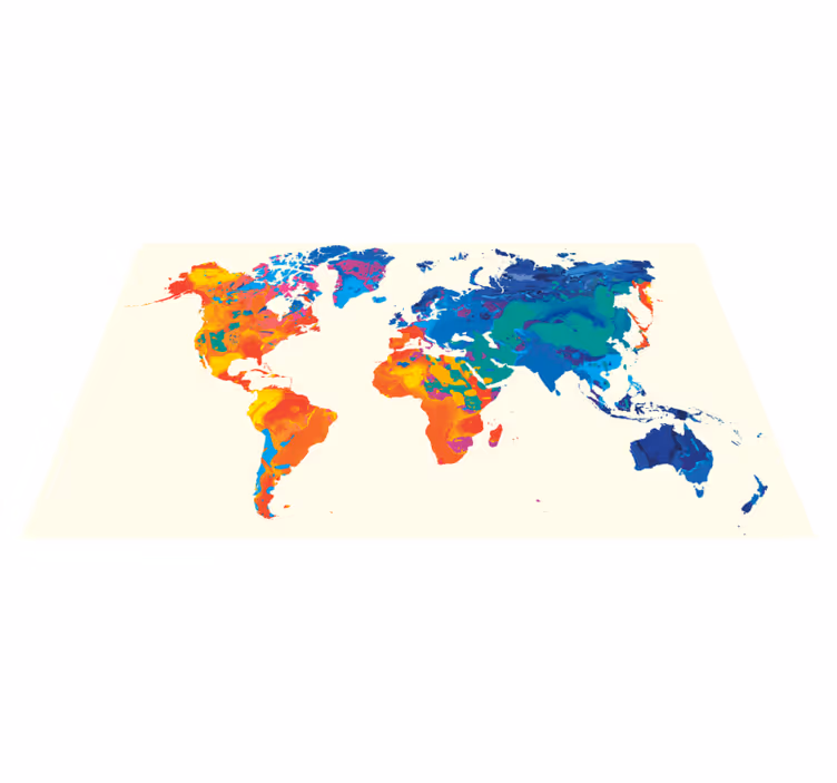 Vinyl teppich weltkarte lebendiger globalatlas - TenStickers