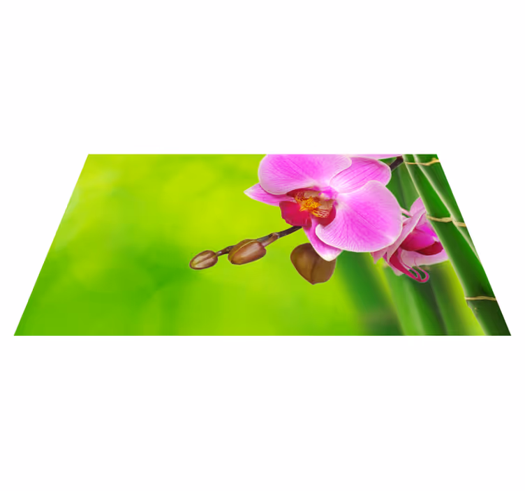 Vinyl teppich blumen orchideenblüten freude - TenStickers