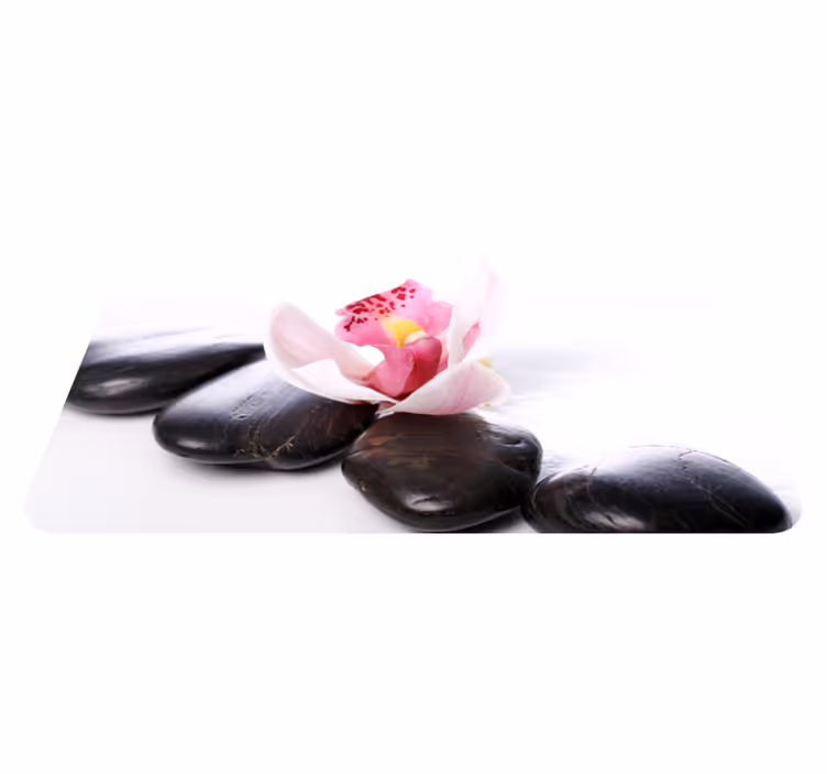 Vinylteppich Blumen Orchidee mit steinen - TenStickers