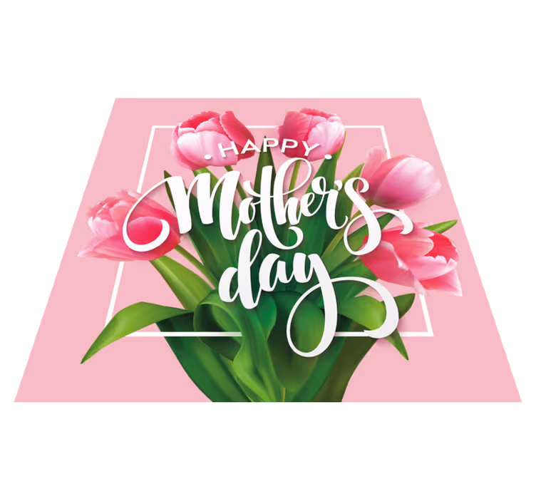 Vinyl Teppich Blumen tulpen zum muttertag - TenStickers