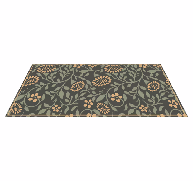 Vinyl teppich blumen mit grünem sonnenblumenmuster - TenStickers