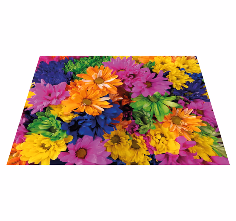 Vinylteppich Blumen Mehrfarbige gänseblümchenblüten - TenStickers