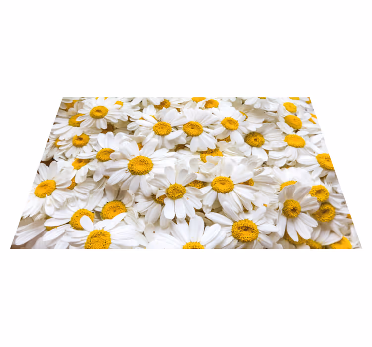 Vinyl Teppich Bad gänseblümchenblüten-konzept - TenStickers
