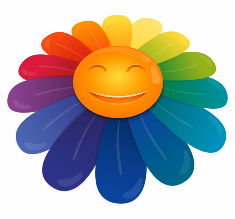 Vinylteppich kindlich smiley-blumendruck - TenStickers