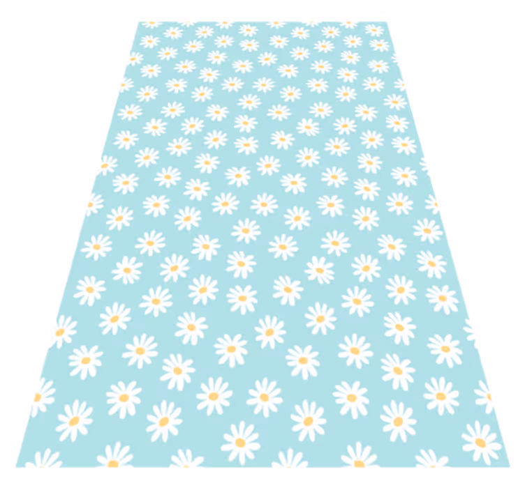 Vinyl teppich blumen mit blauem gänseblümchen-motiv - TenStickers