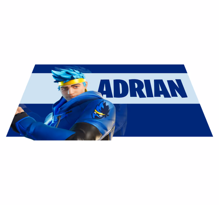 Vinyl teppich mit namen gaming charakter personalisierung - TenStickers