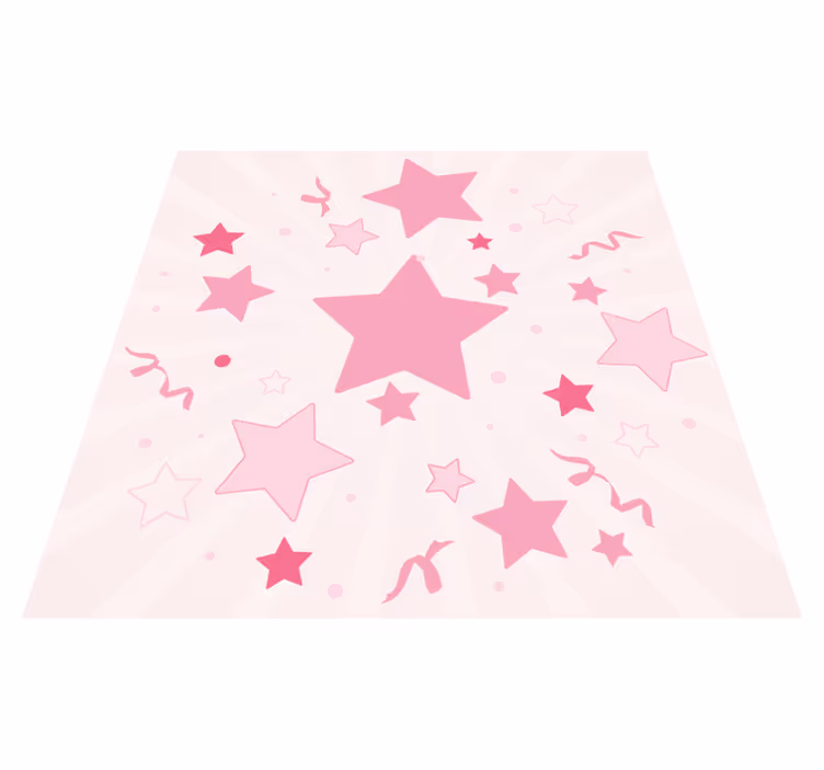 Vinyl Teppich Sterne rosa festliches motiv - TenStickers
