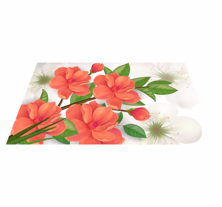 Vinyl teppich blumen buntes blütenarrangement - TenStickers