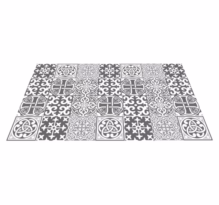 Vinyl Teppich Fliesenoptik anspruchsvolle grau-arrangements - TenStickers