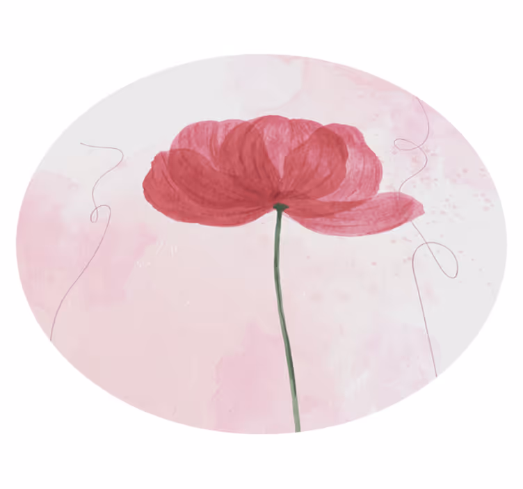Vinyl Teppich rund Gemalte blume - TenStickers
