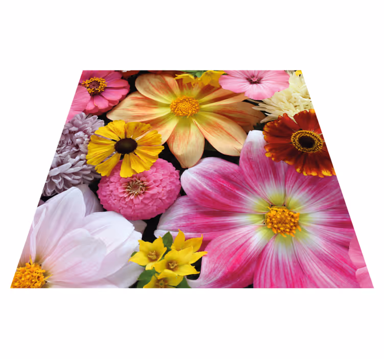 Vinyl Teppich Blumen schönes realistisches arrangement - TenStickers