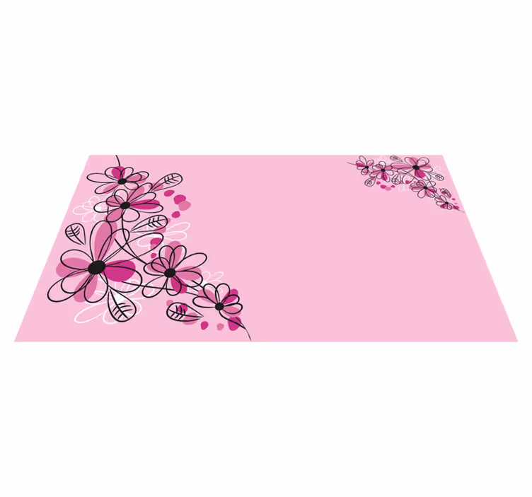 Vinyl Teppich Blumen blumen-Hänger in rosa - TenStickers