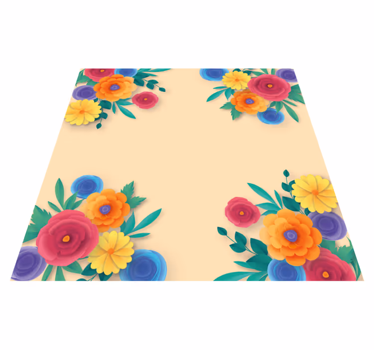 Vinyl teppich blumen lebhafte blüte - TenStickers
