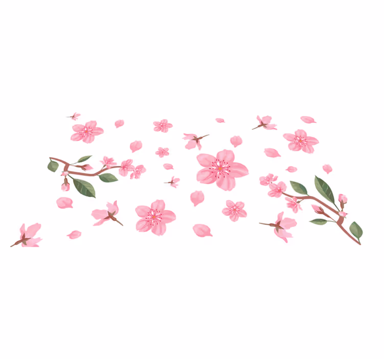 Vinyl Teppich Blumen rosa blütenmotiv - TenStickers