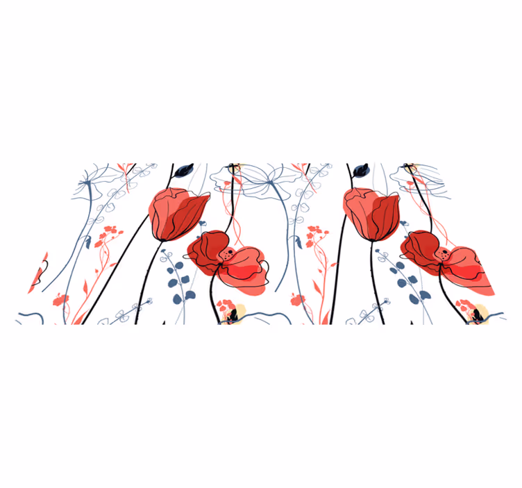 Vinyl Teppich Blumen purpurrote blütengnade - TenStickers