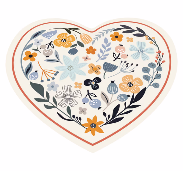 Vinyl Teppich Blumen herz-blumenarrangement - TenStickers