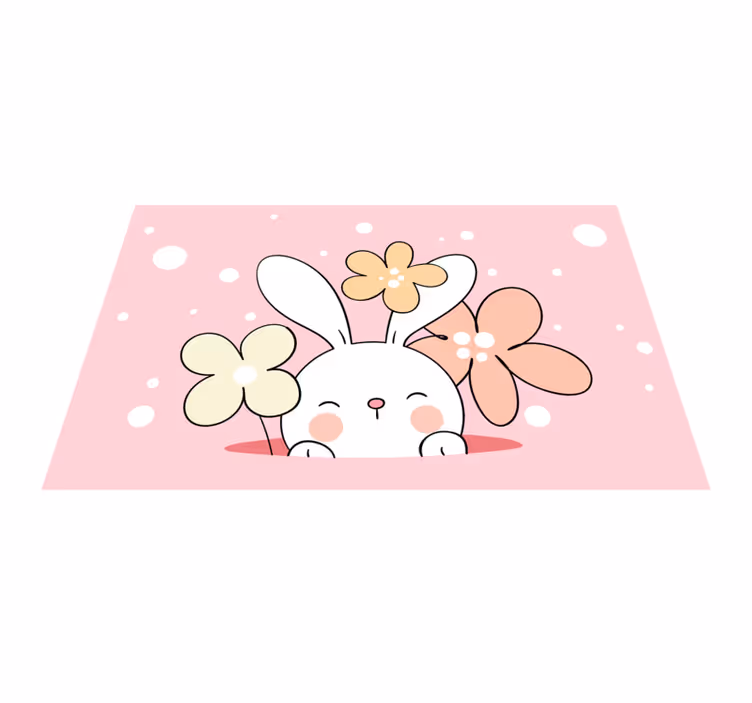 Vinyl Teppich Kinder baby-häschen-illustration - TenStickers