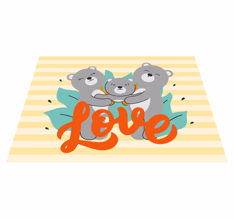 Vinyl Teppich Kinder bär familie liebe - TenStickers