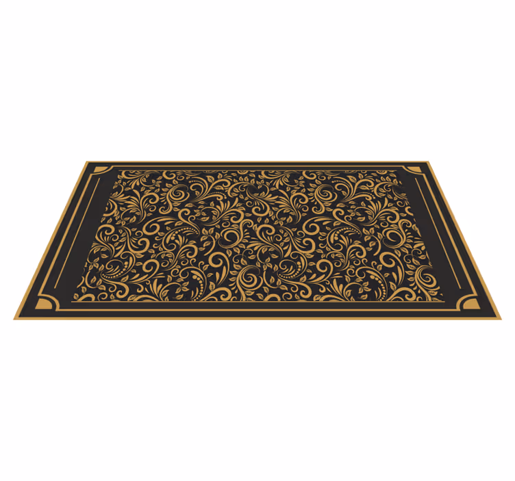 Vinyl Teppich Flur goldenes elegantes laub - TenStickers