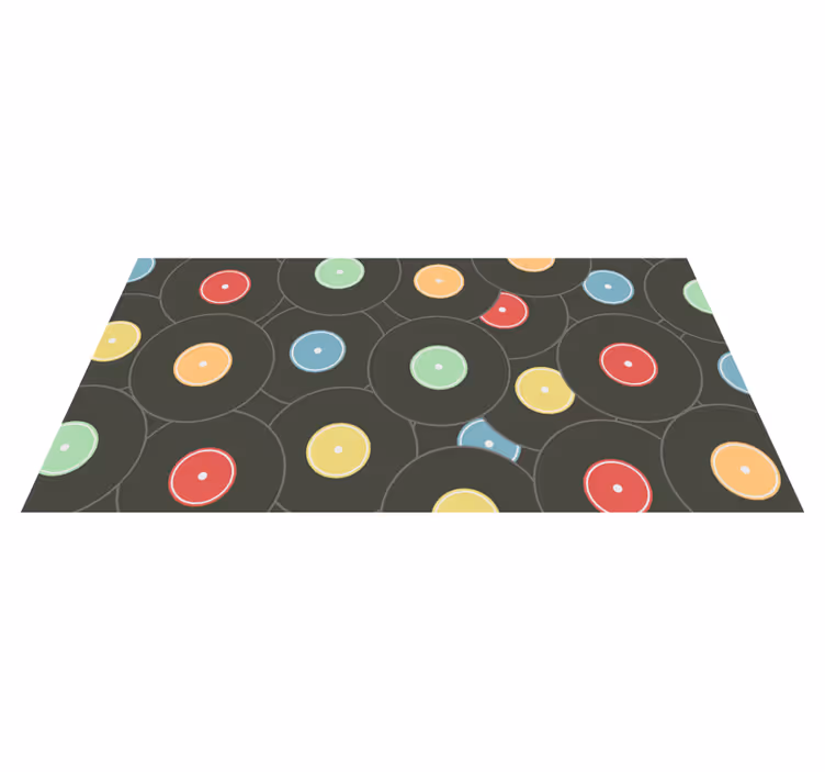 Vinyl teppich jugendzimmer bunte vinylscheiben - TenStickers