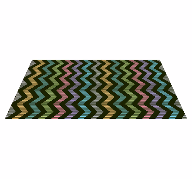 Vinyl Teppich gestreift buntes zickzack-muster - TenStickers