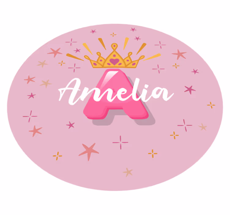 Vinylteppich kindlich prinzessin personalisierter name - TenStickers