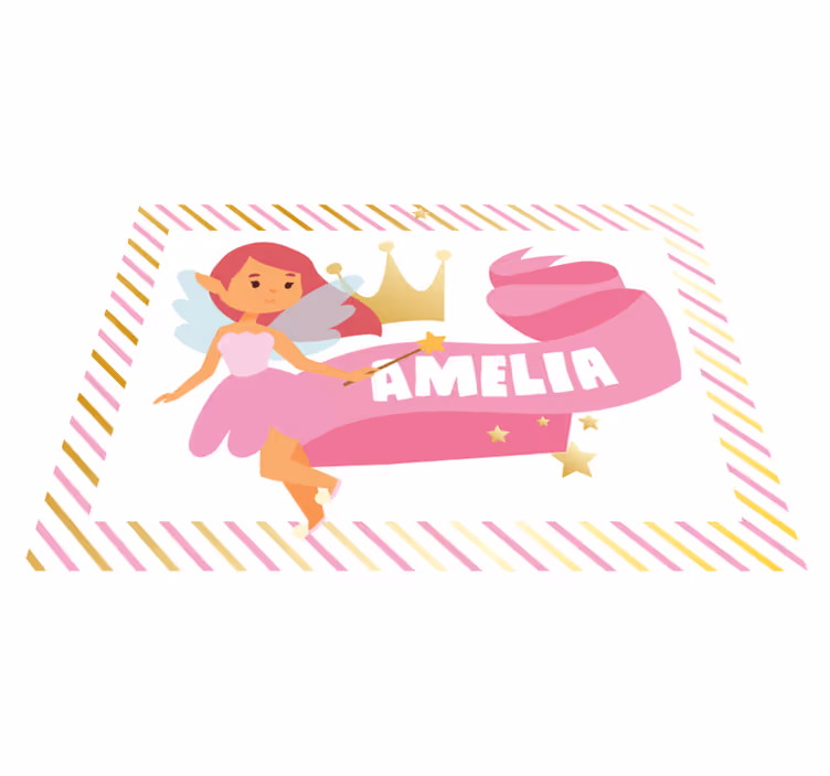 Vinylteppich kindlich benutzerdefinierte fee prinzessin - TenStickers
