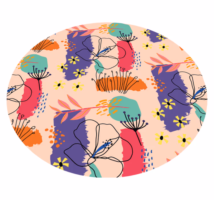 Vinyl Teppich Blumen leuchtende blumenmotive - TenStickers
