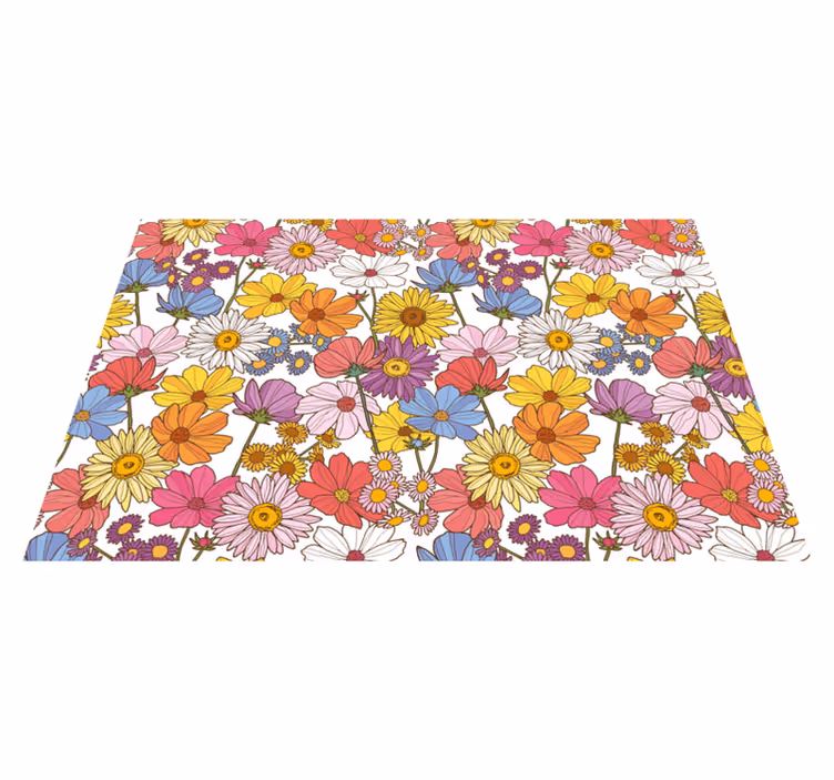 Vinylteppich Blumen Farbiges blumenmuster - TenStickers