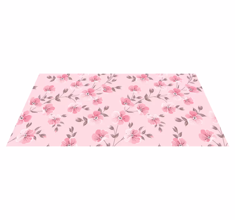 Vinylteppich Blumen Blühendes rosa Muster - TenStickers
